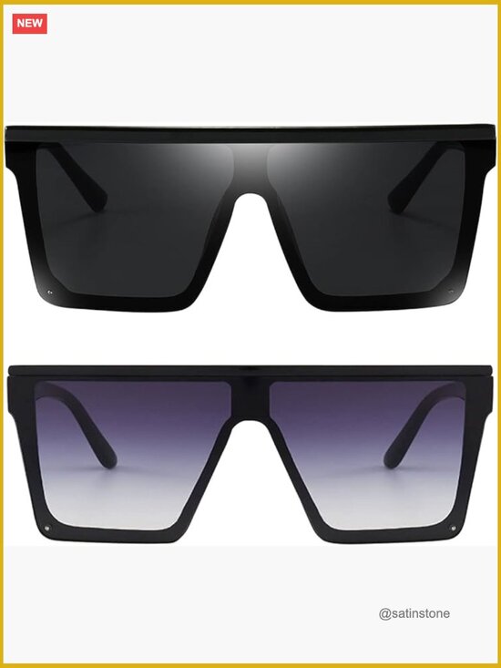 Square Oversized Sunglasses UV400 Protection Metal Hinges Unisex main image 4